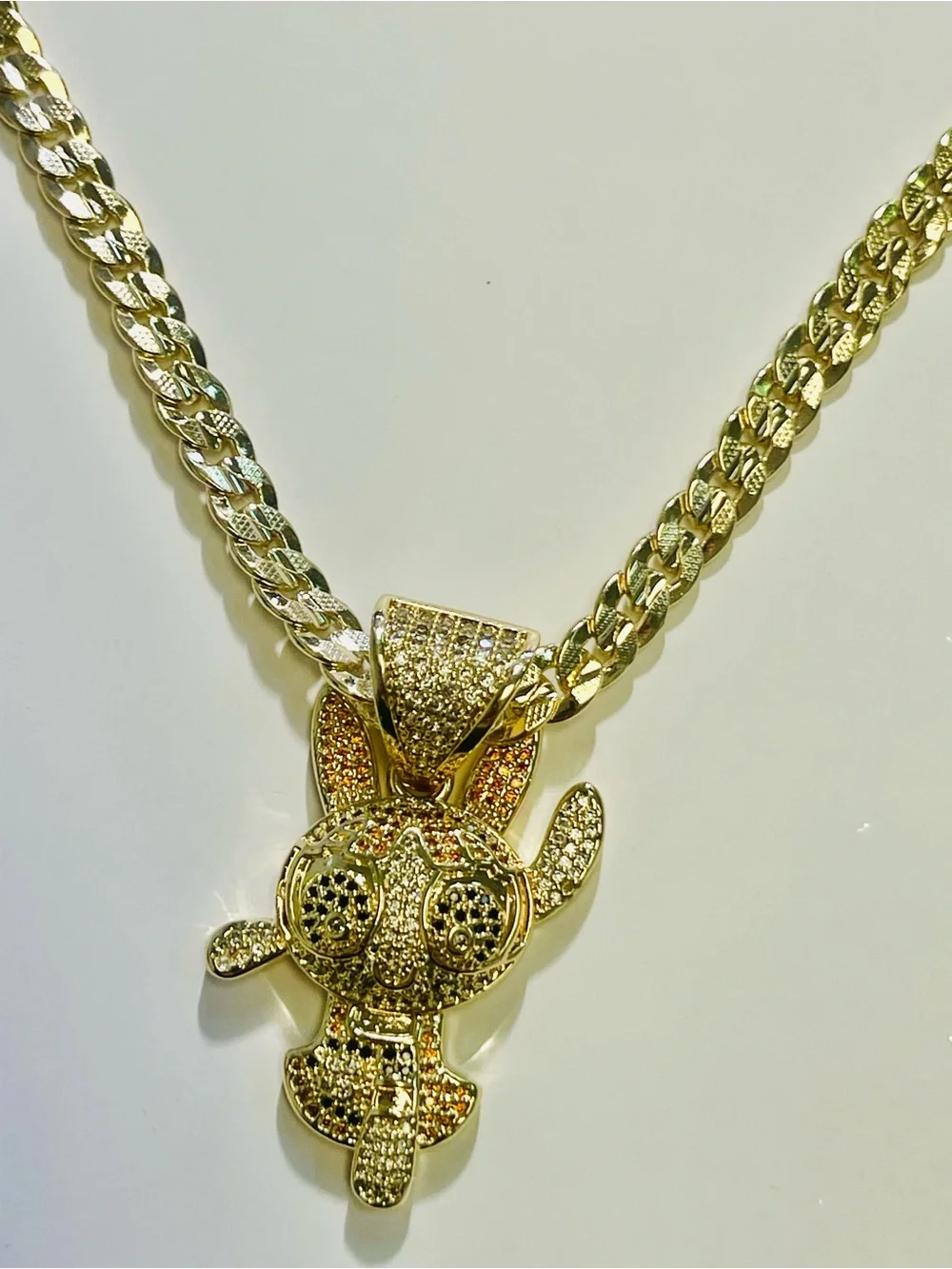 Gold- Pendant Necklace - Sparkling Yellow plated